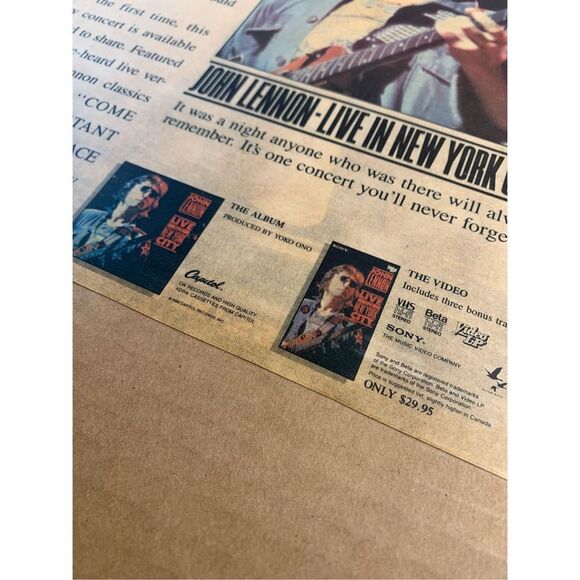 JOHN LENNON Vintage Magazine Clipping‘Live in New York’ Album Myers Rum Ad - Picture 4 of 7